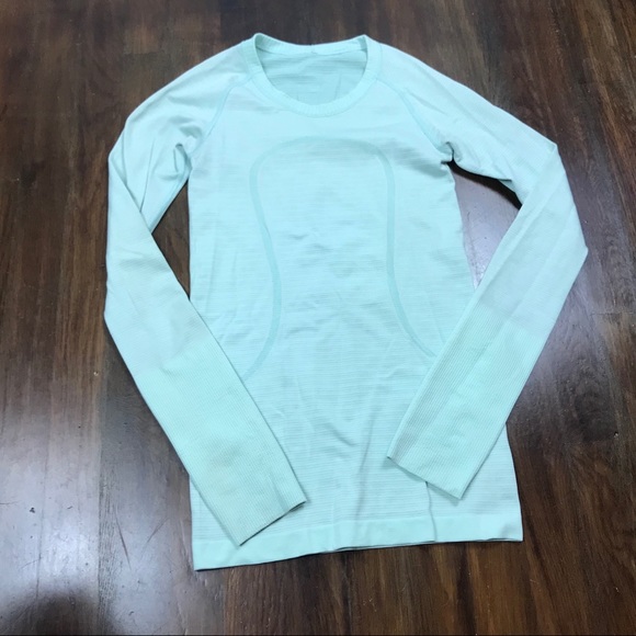 mint green long sleeve shirt